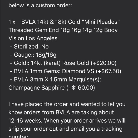 BVLA 14k rose gold “mini pleades” Champagne sapphire and vs white diamonds 14g - Picture 5 of 5